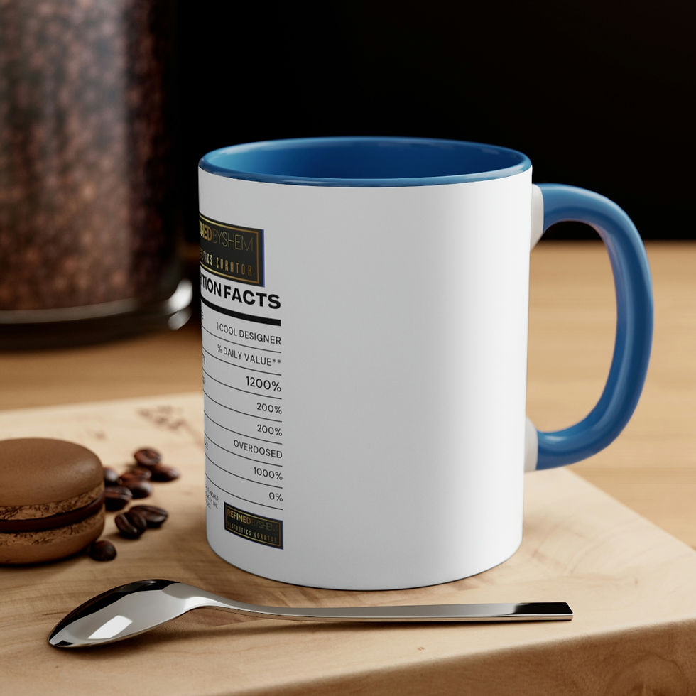 Miniatura: REFINEDBYSHEM Fashion Facts Accent Coffee Mug, 11oz (Multi-Colors)
