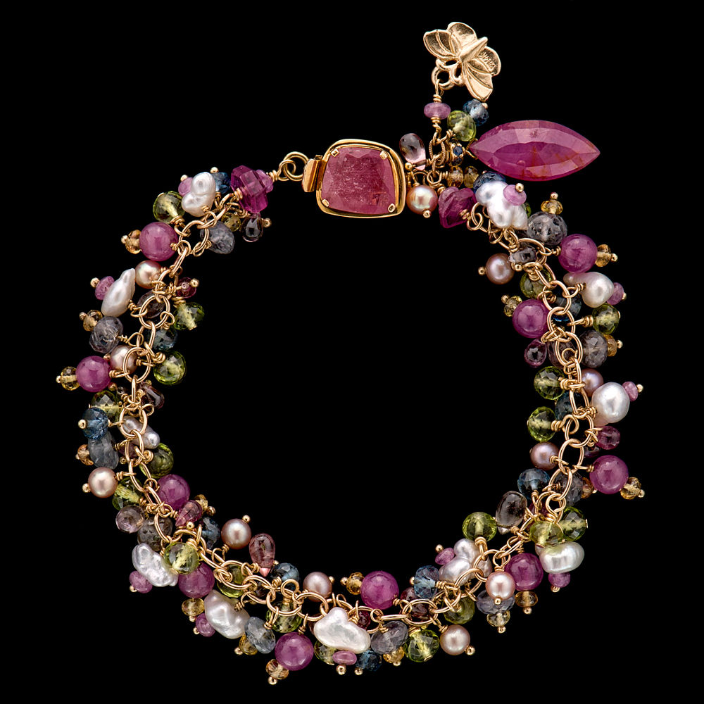 Pink Sapphire Gold Bracelet