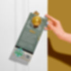 A photo of a door hanger for Greendale Main Street. 39 North Marketing handles all traditional marketing needs from print to local media placements.
