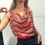 Miniatura: Blusa sin manga estampa rayas