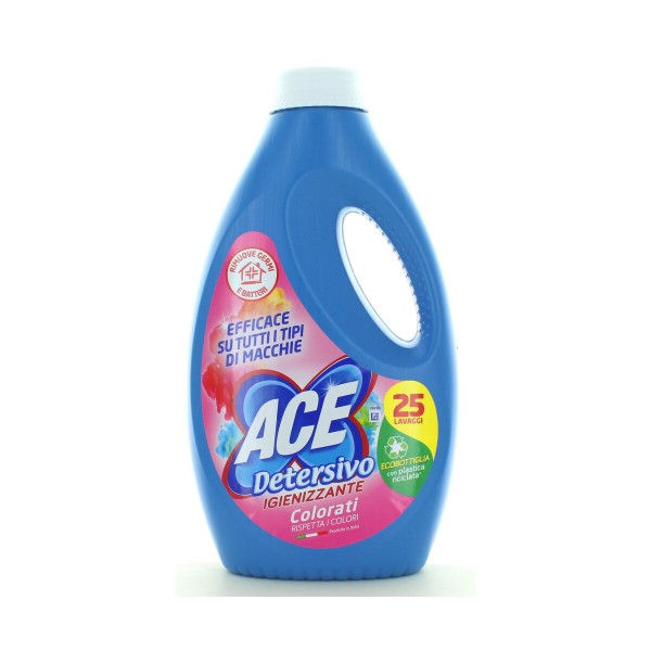 ACE DETERSIVO BUCATO LAVATRICE LIQUIDO IGIENIZZANTE COLORATI 25 LAVAGGI