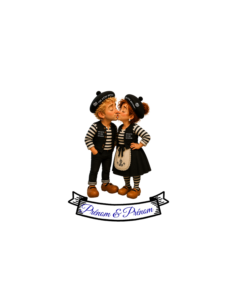 Miniature : Porte clef Couple personnalisé "La Petite Boutik BZH"