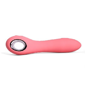 Thumbnail: Pink Color 7 Speeds Rechargeable Silicone Vibrator with Rotation and Heating