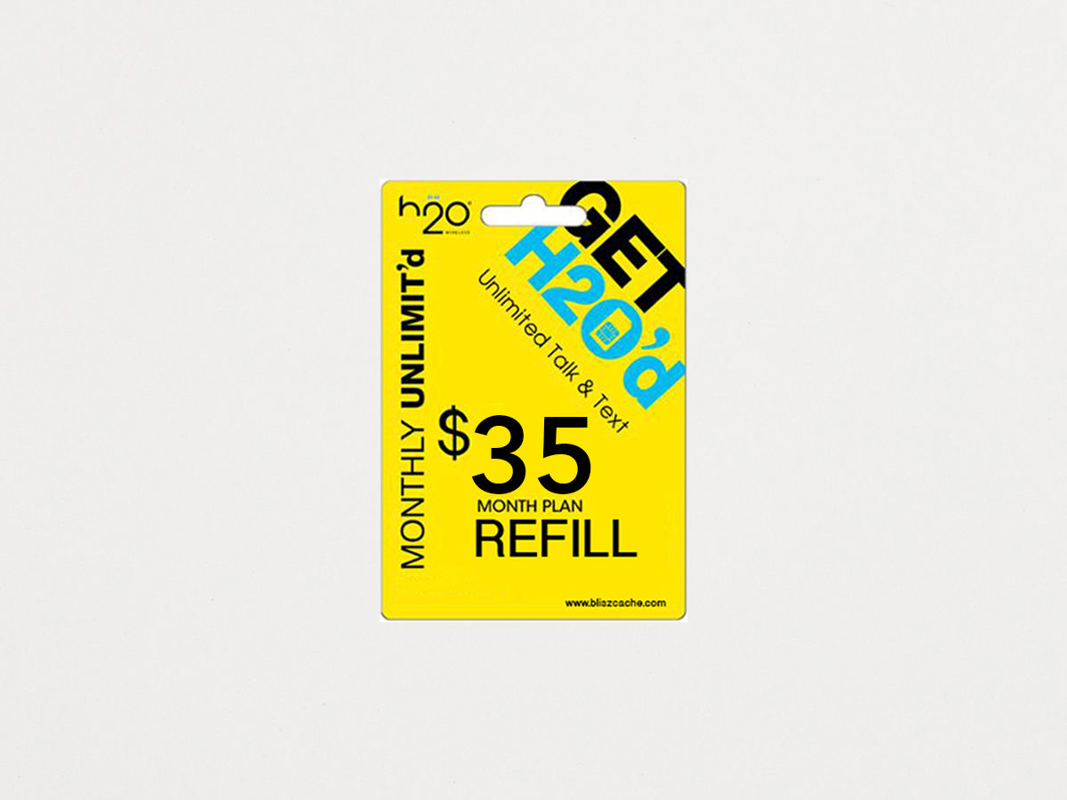 H20 Wireless $35 Plan Airtime Pin