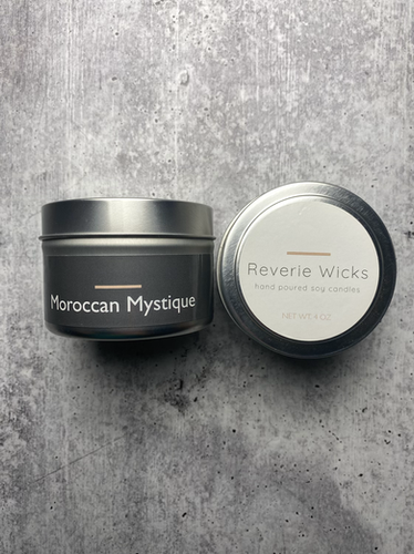 4oz Moroccan Mystique Travel Tin | Reverie Wicks