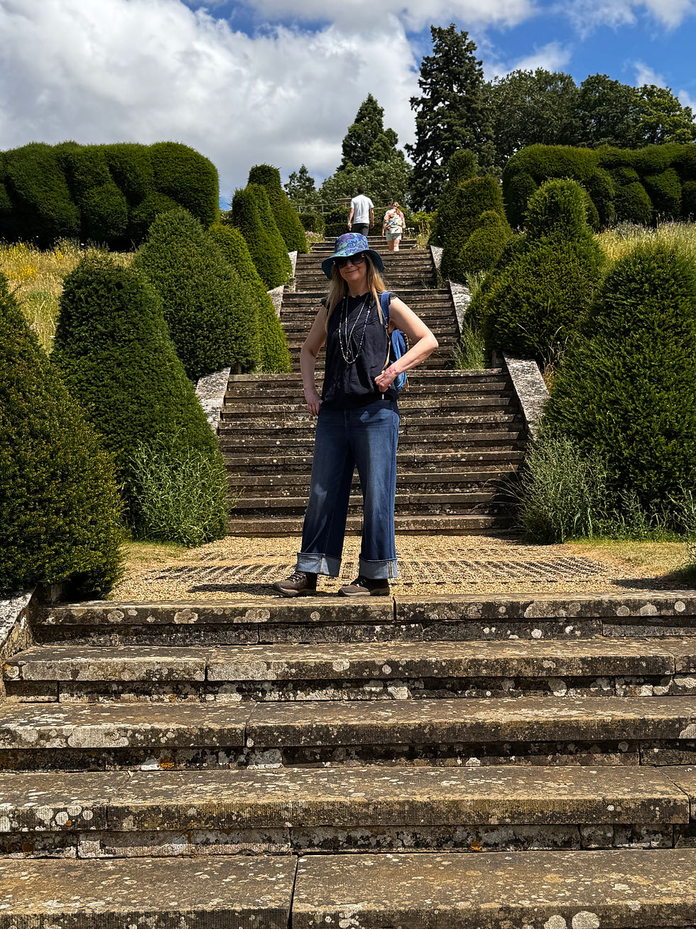 Miniatura: Blue Paisley Floral Wide Brim Sun Hat