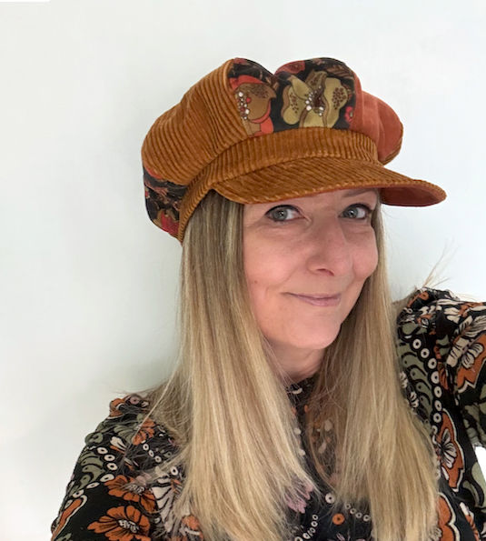 Miniature : Tan Floral Newsboy Cap