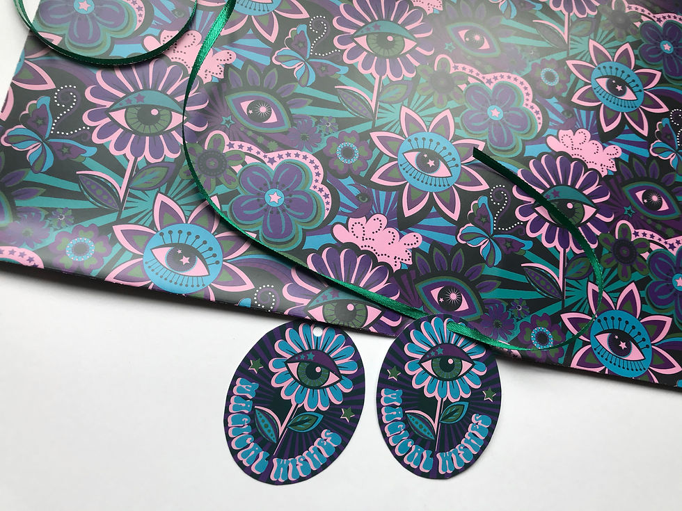 Miniatura: Blue Flower Eye Gift Wrap