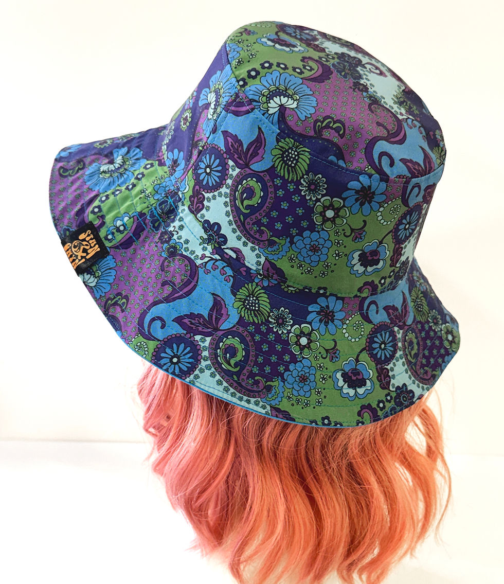 Miniaturbild: Blue Paisley Floral Wide Brim Sun Hat