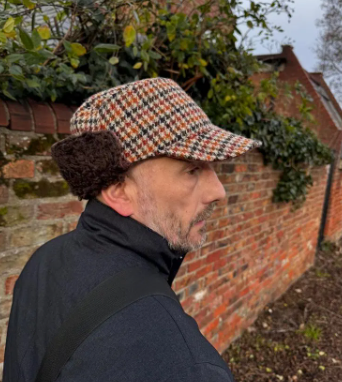 Miniaturebillede: Vintage Houndstooth Harris Tweed Trapper Cap