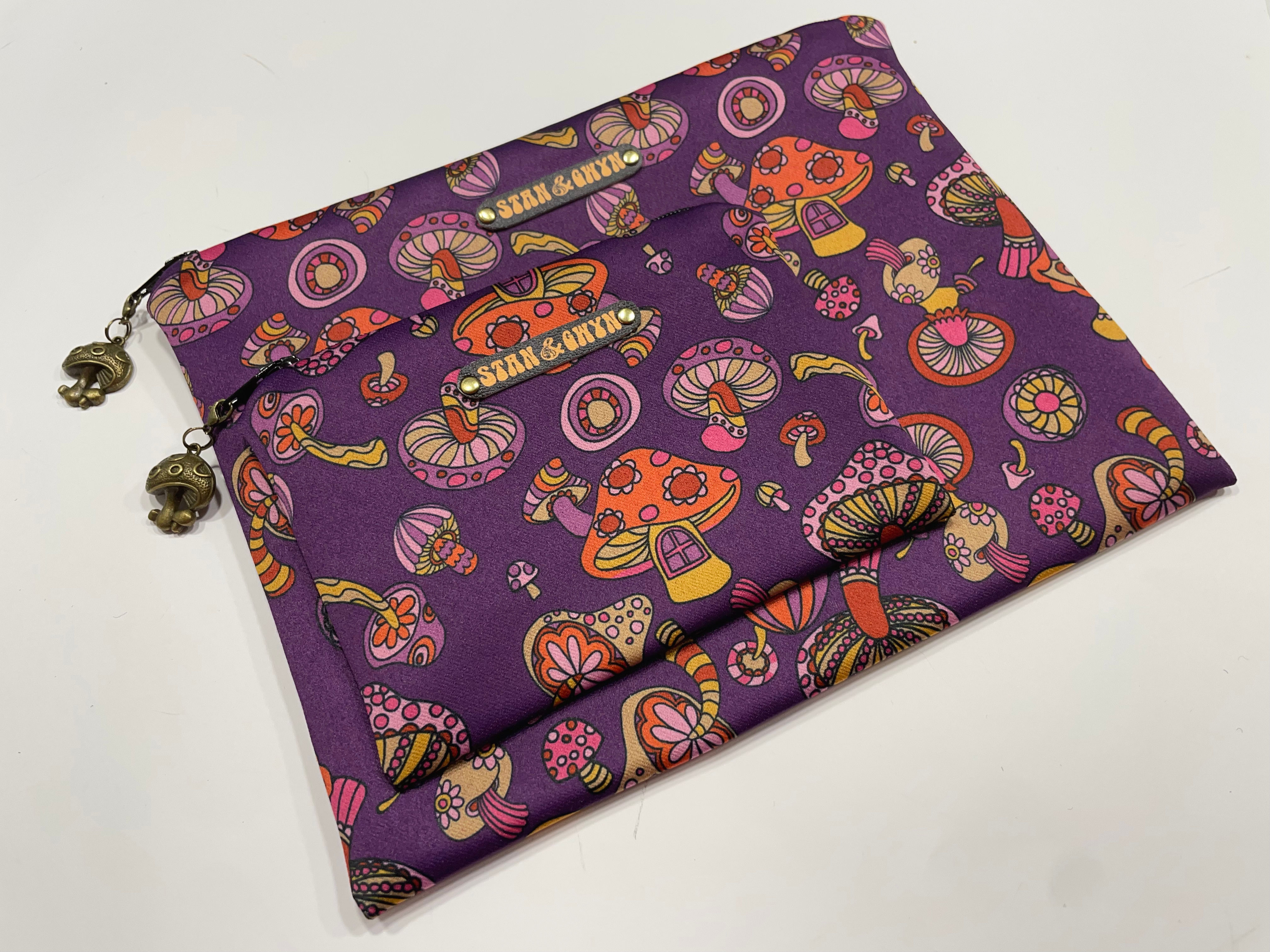 Purple Mushroom purse or makeup bag