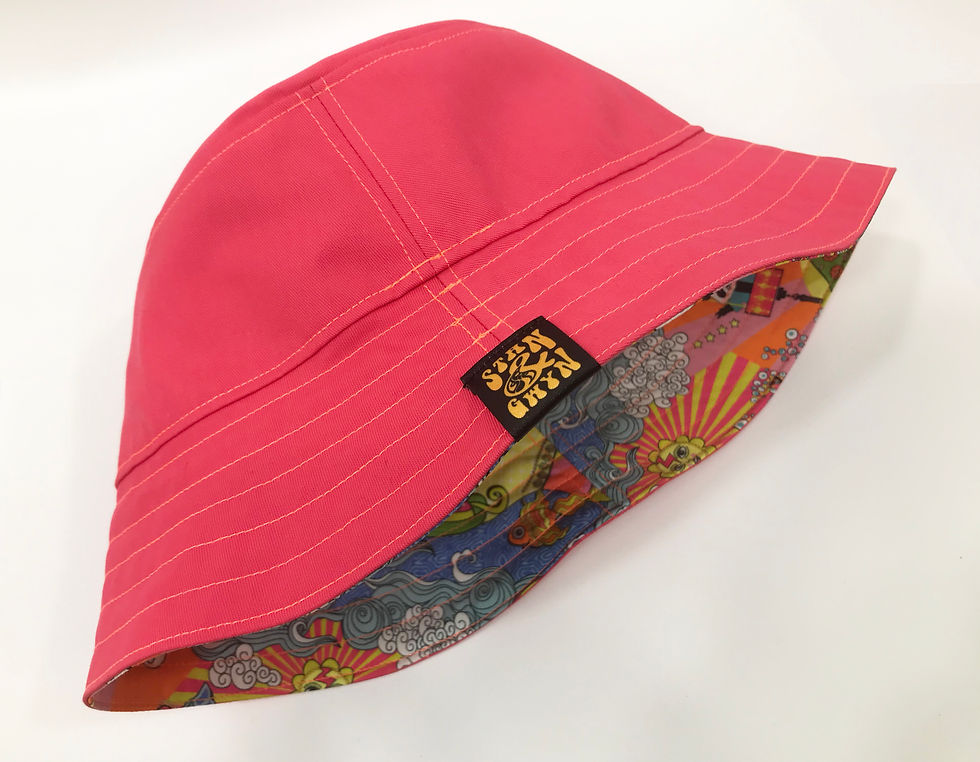 Miniaturebillede: Psychedelic Willow Print Bucket Hat