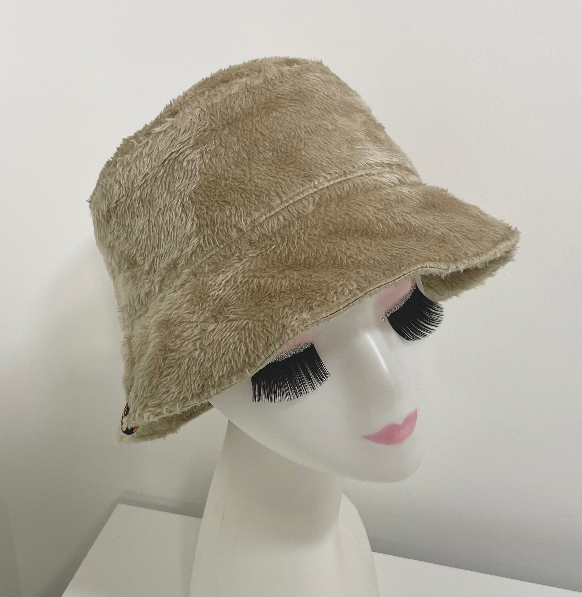 Cream Fur Bucket Hat