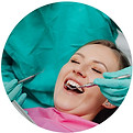 Patient having her teeth cleaned