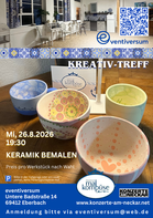 26.8.26 | Kreativ-Treff im eventiversum: Keramik bemalen mit der Malkombüse