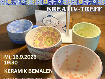 ARCHIV//Kreativ-Treff im eventiversum: Keramik bemalen mit Zsasus Malkombüse