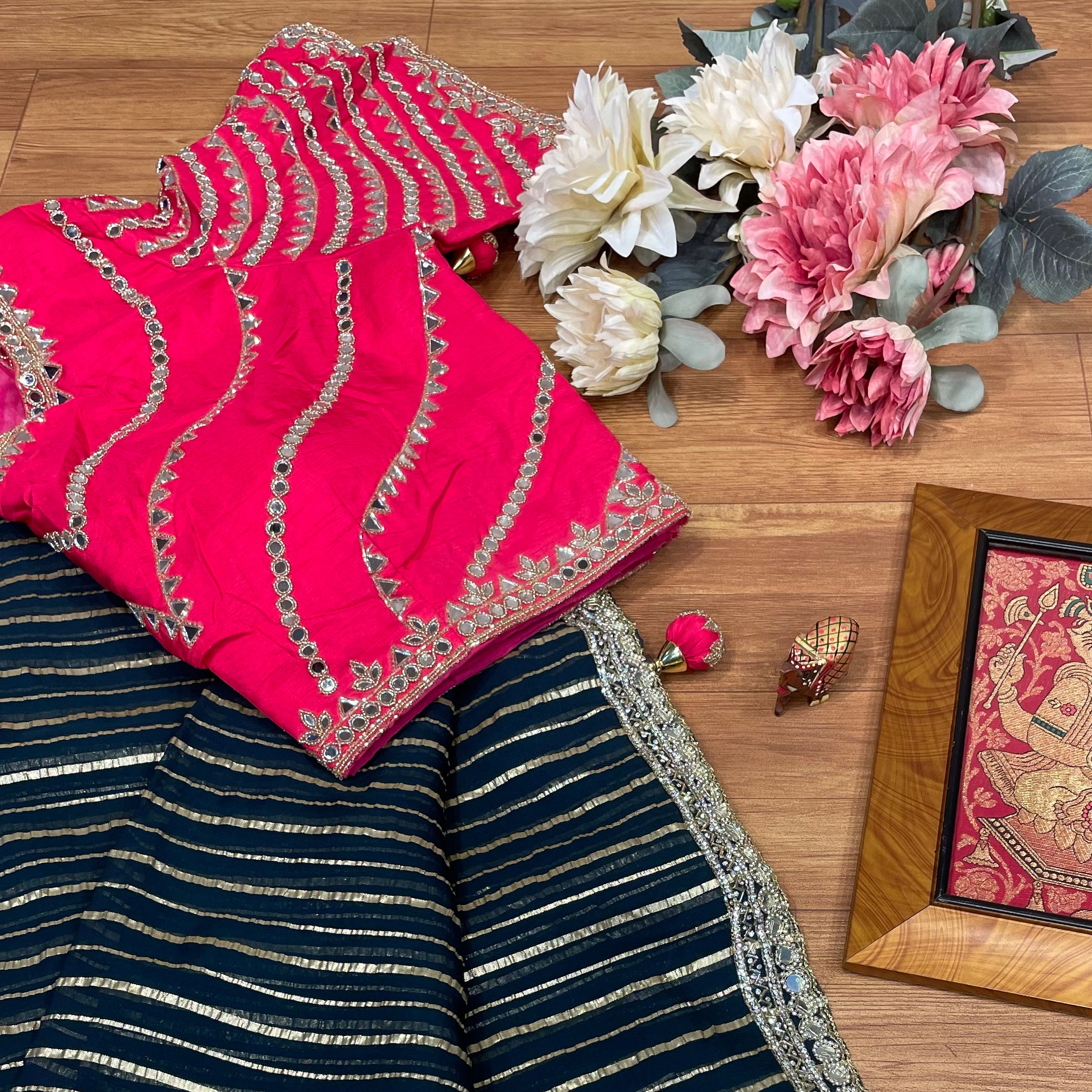 Chiffon Strips Saree