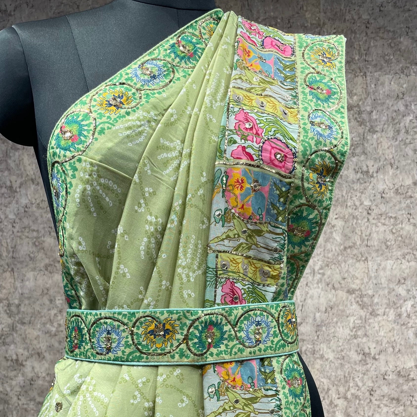 Designer Bandhani Print Saree