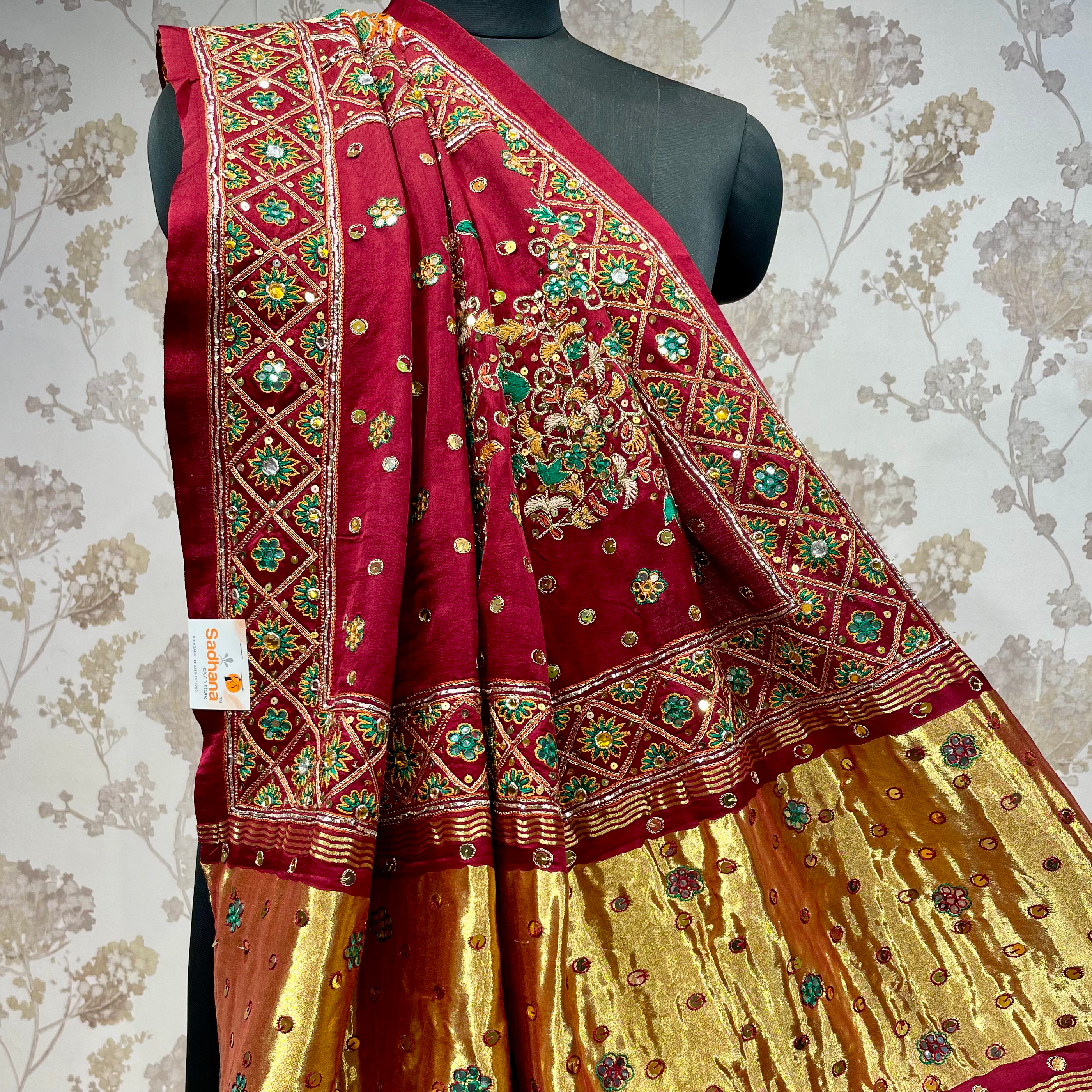 Handwork Gaji Silk Saree