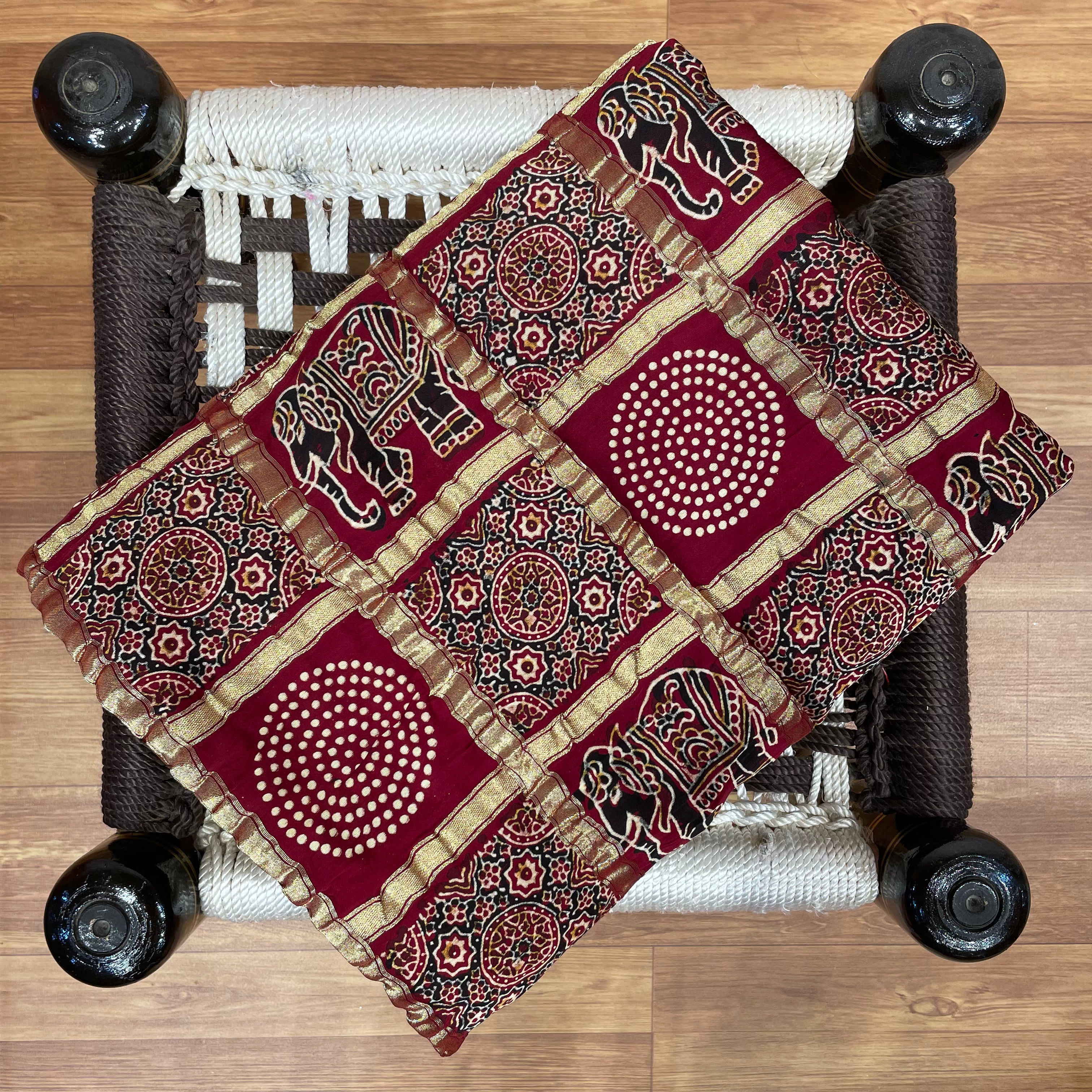 Ajrakh Gharchola Saree