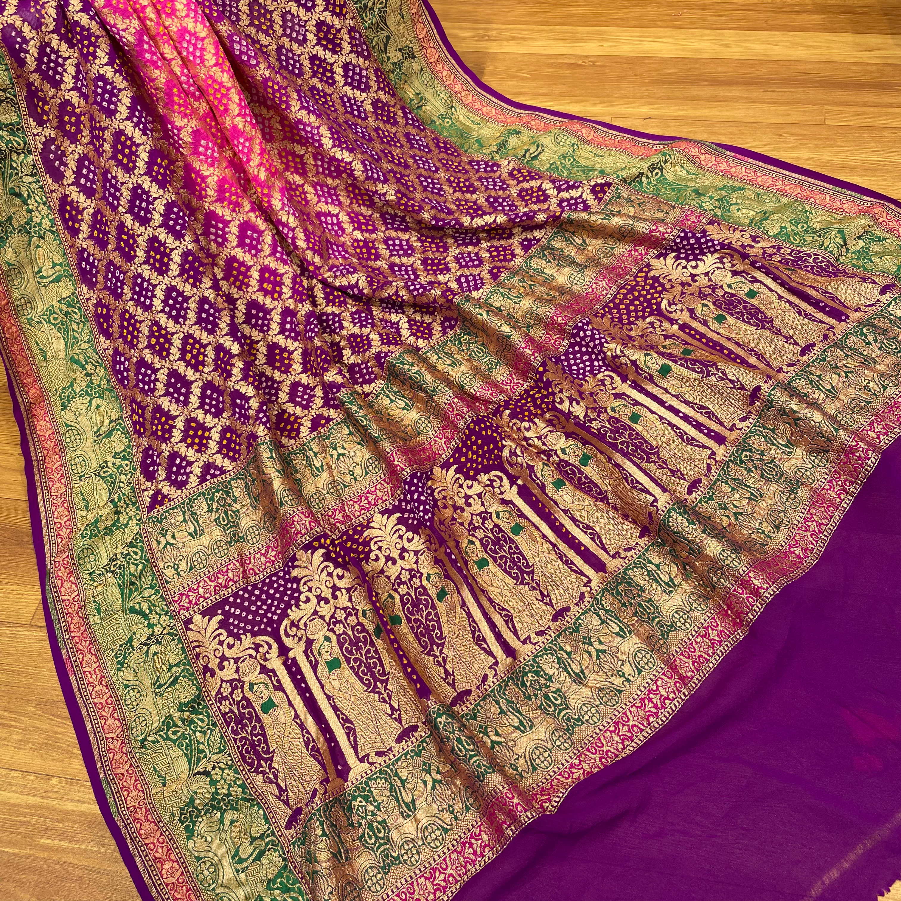 Pure Meenakari Bandhani