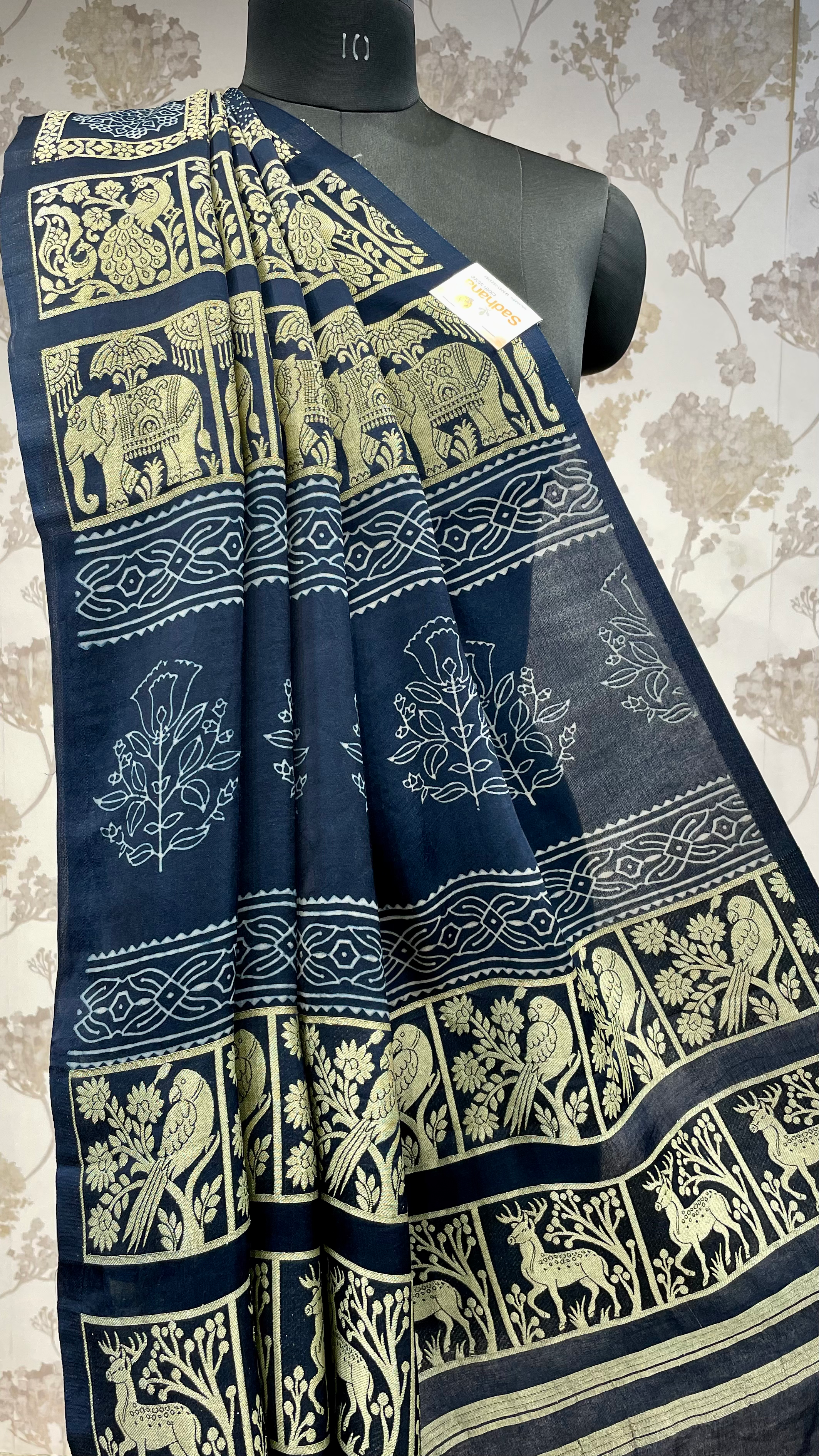 Ajrakh Gharchola Saree