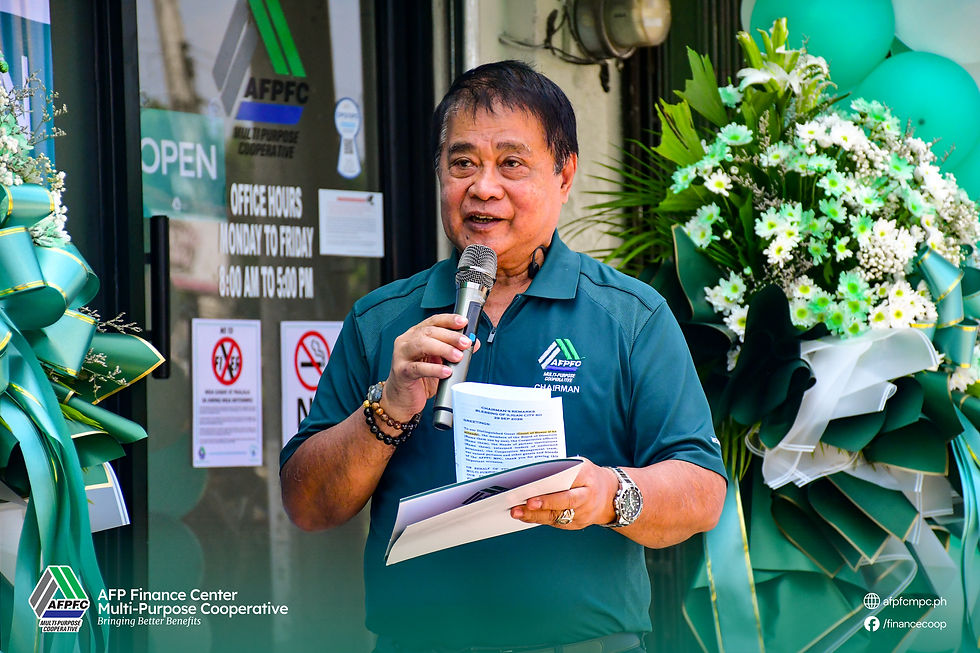 The AFP Finance Center Multi-Purpose Cooperative (AFPFC MPC) held an intimate ceremony at Door 3, Patria Property Leasing, Macapagal Avenue, Tubod, Iligan City.