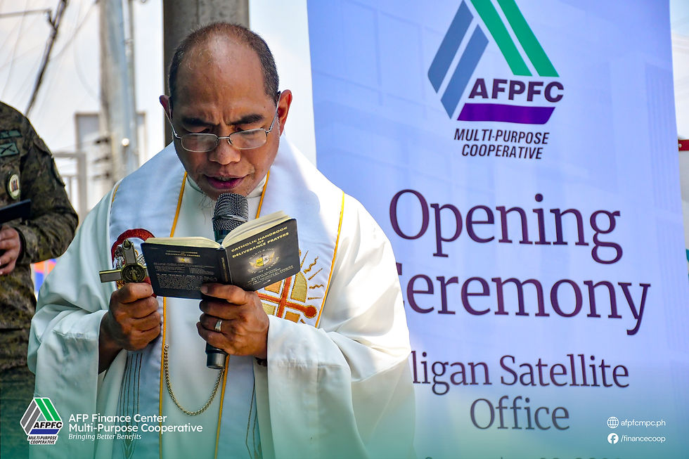 Rev Fr Jeffrey N. Balanay presides over the program for the blessing of the Iligan Satellite Office.
