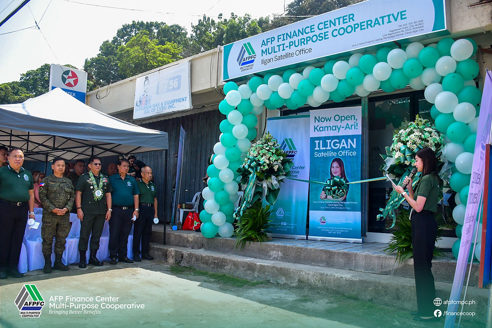 The AFP Finance Center Multi-Purpose Cooperative (AFPFC MPC) held an intimate ceremony at Door 3, Patria Property Leasing, Macapagal Avenue, Tubod, Iligan City on September 29, 2026.