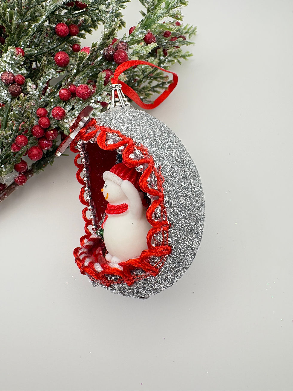 Thumbnail: Snowman Cut Chicken Egg Christmas Tree Ornament
