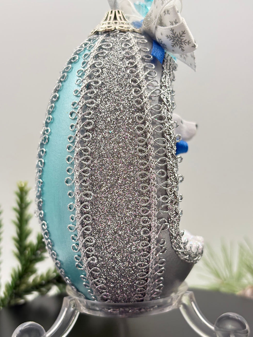 Thumbnail: Dalmatian Dog Hanging Christmas Tree Ornament hand crafted from real goose egg