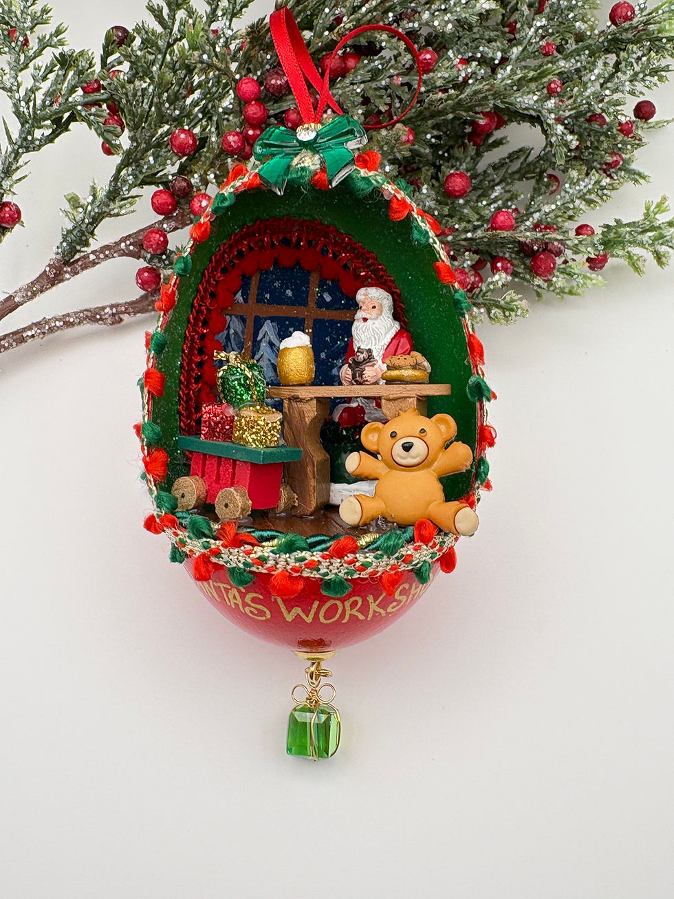 Thumbnail: Santa's Workshop Goose Egg Christmas Tree Ornament