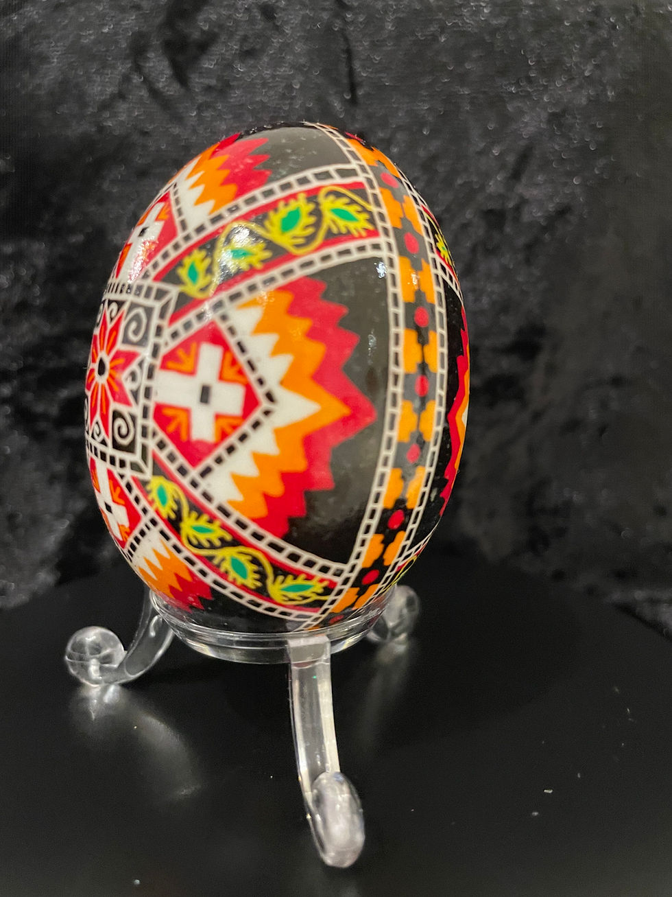 Ukrainian pysanky egg art, dyed Easter egg
