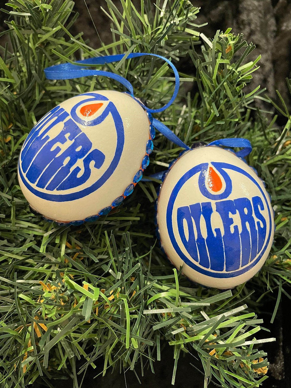 Thumbnail: Edmonton Oilers Hand Painted ornament