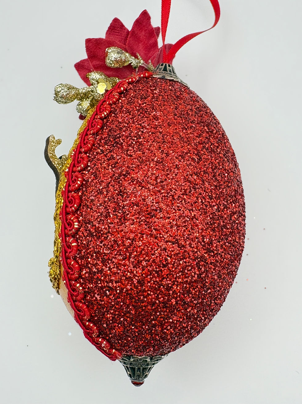 Thumbnail: Sparkling Reindeers Goose Egg Ornament