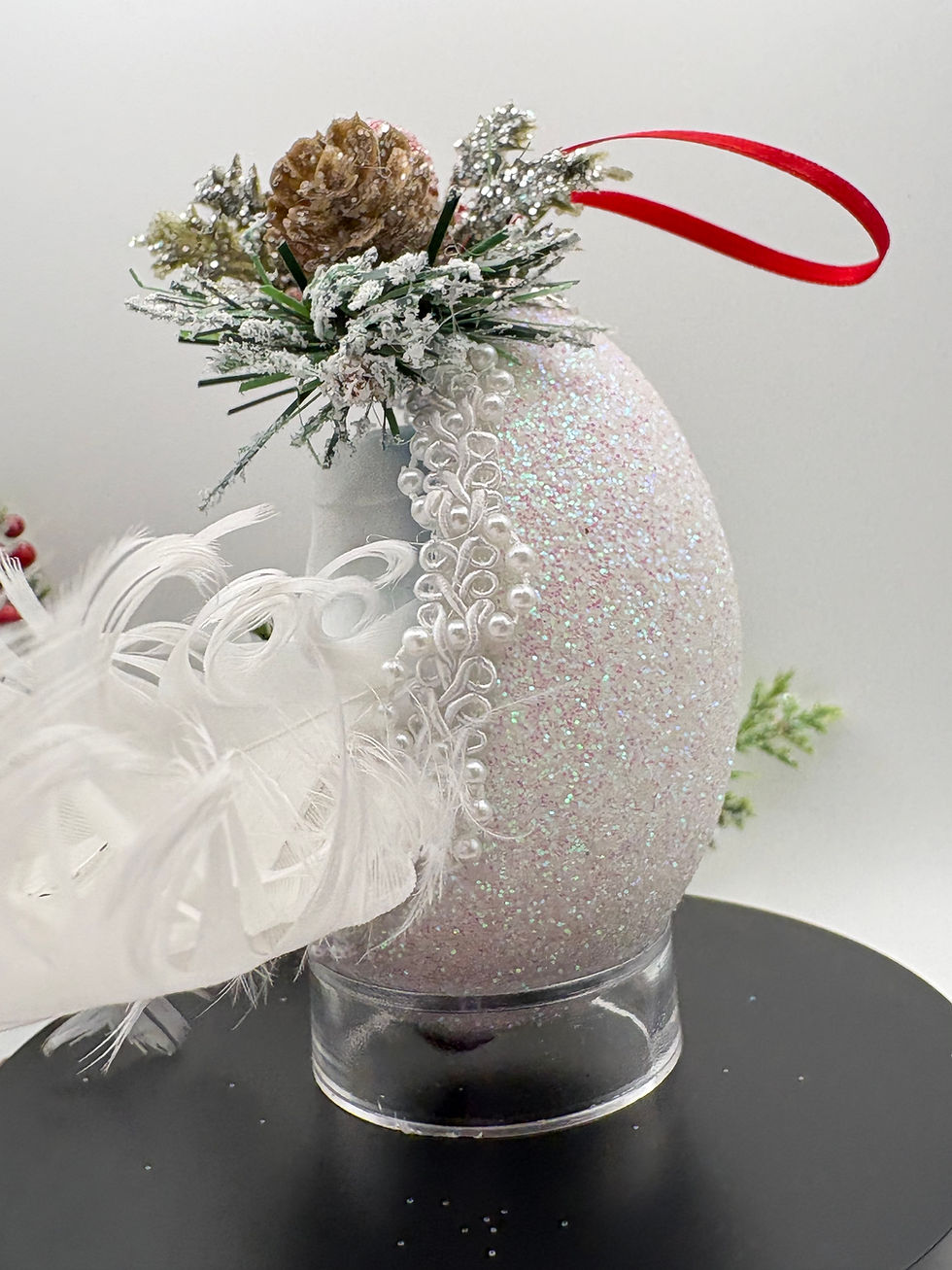 Thumbnail: Bird Hanging real goose egg Christmas tree ornament