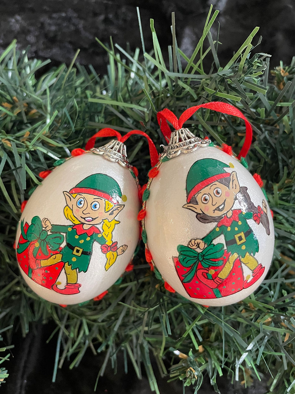 Hand painted cute Elf Christmas tree ornament