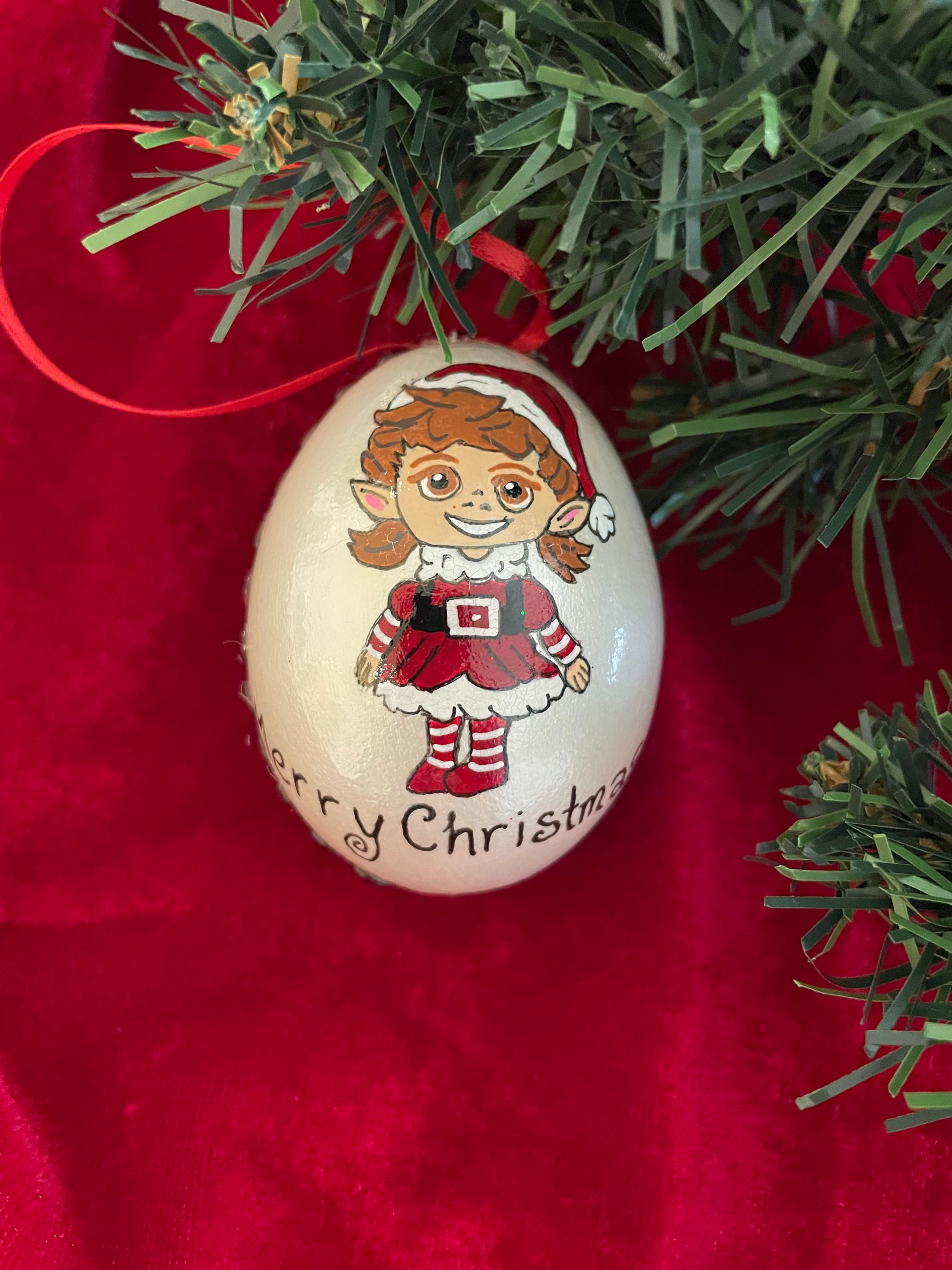 Merry Christmas Elf Chicken egg