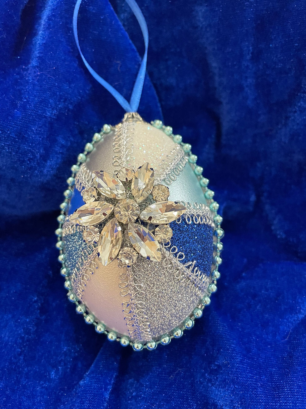 Thumbnail: Real egg Christmas tree ornament sparkling