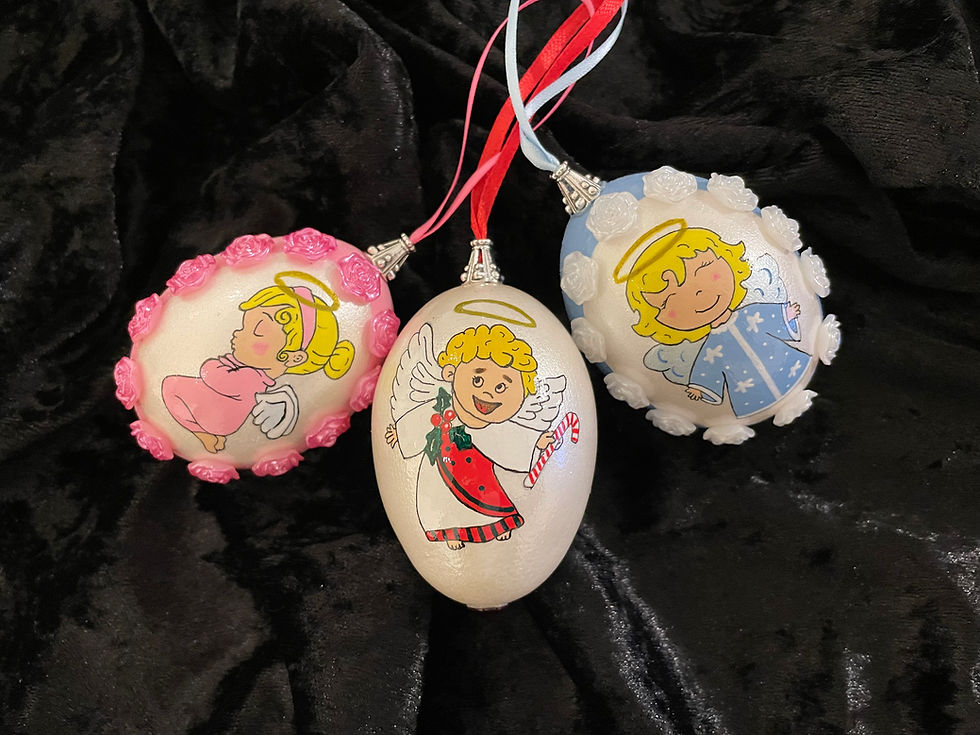 Cute Angel hand painted Christmas tree ornament