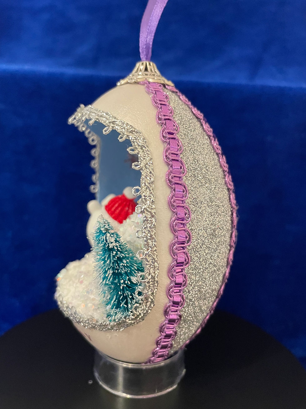 Thumbnail: Snow Day Real Goose Egg Christmas Tree diorama ornament