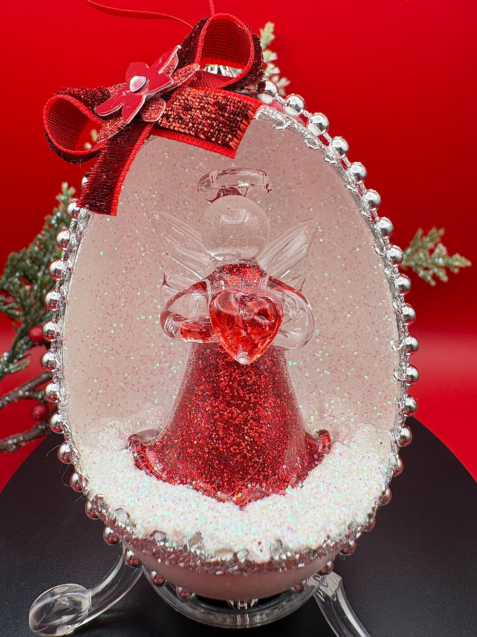 Thumbnail: Angel Christmas Tree ornament real decorated egg