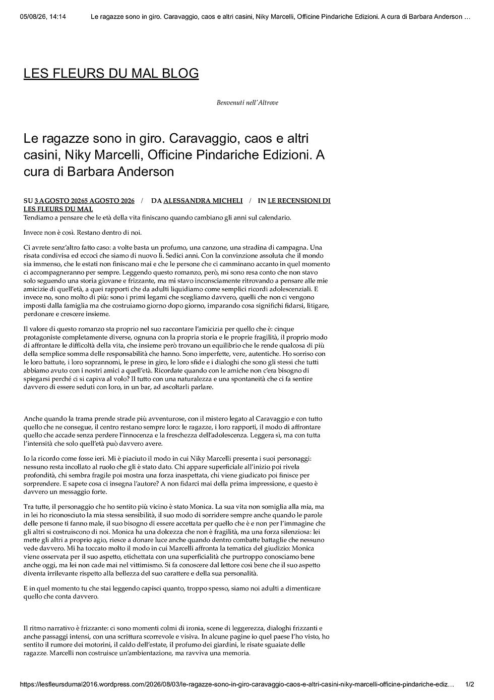 LES FLEURS DU MAL BLOG 5 AGO 2026