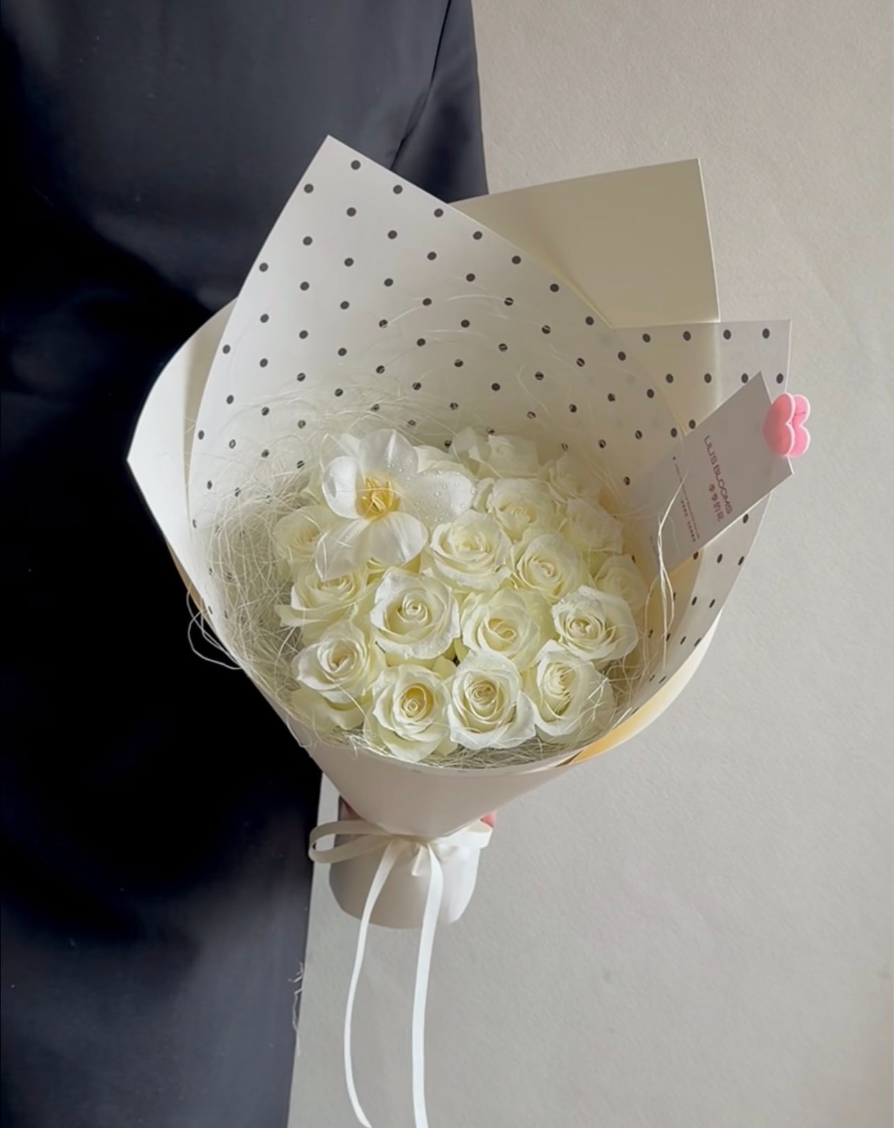 19 white rose Pure Grace Bouquet