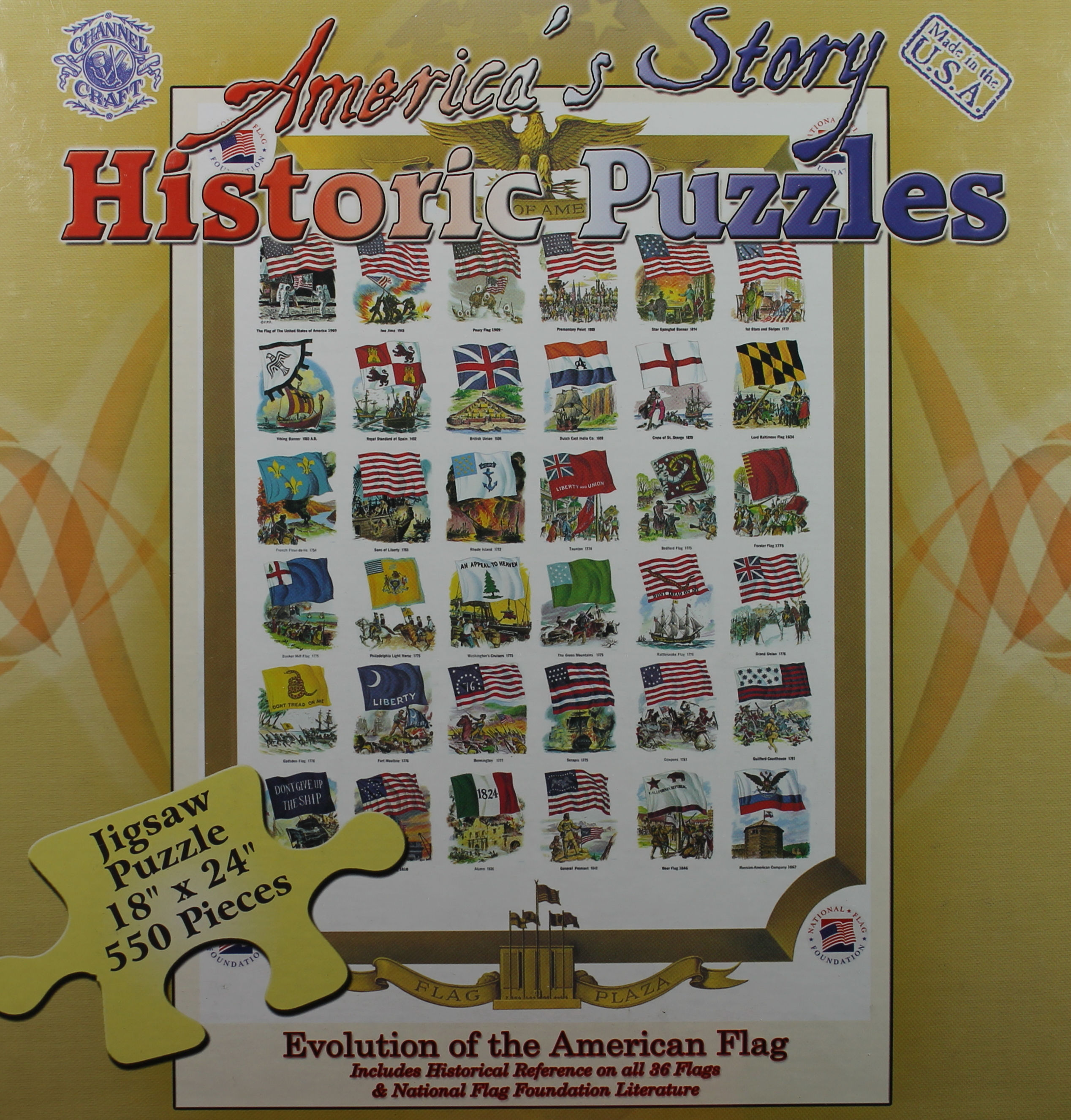 Evolution of the US flag jigsaw puzzle
