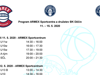 Tréninky v hale v týdnu 11. - 15. 5. 2020