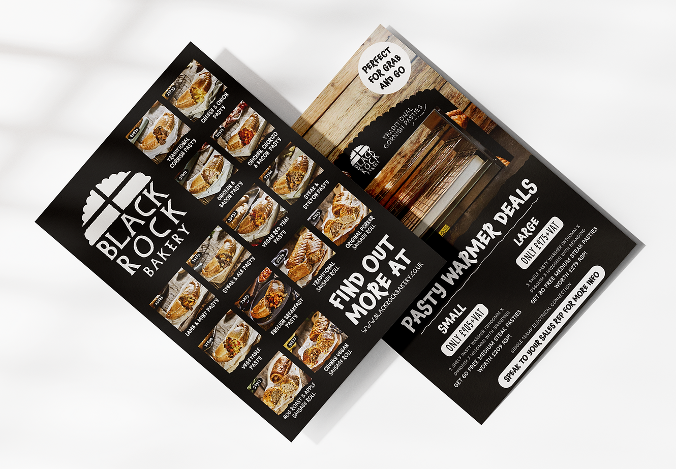 Black Rock Bakery JRS Graphic Design Sales flyer full product range