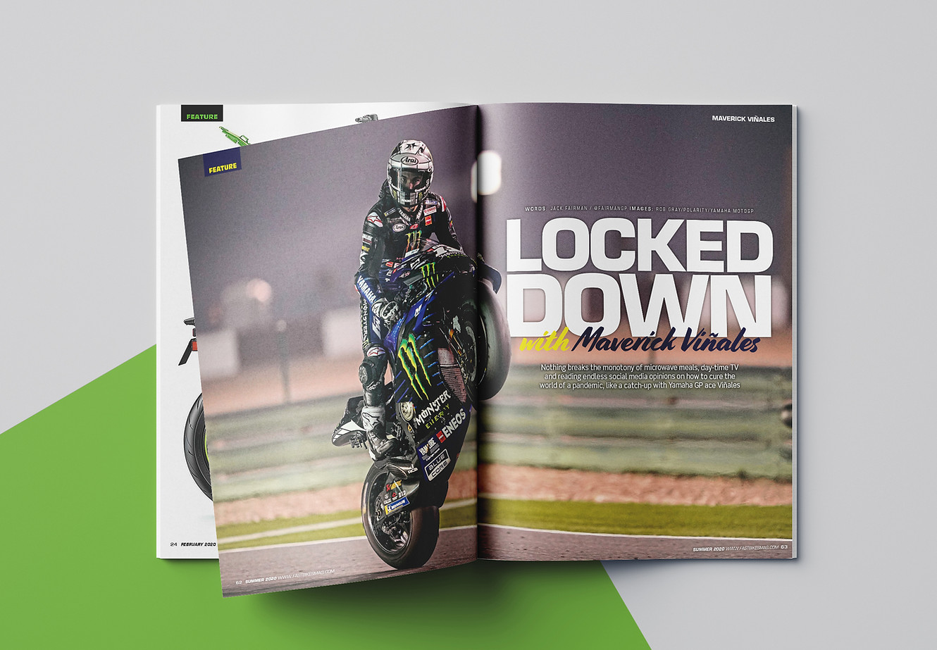Fast Bikes Motorcycles Magazine double page spread design