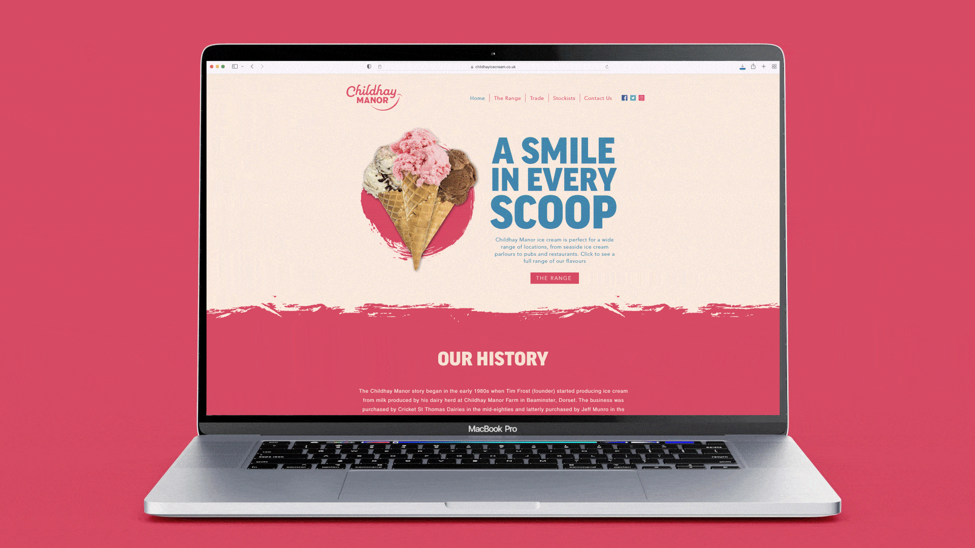 Childhay Manor Ice Cream JRS Graphic Design Website Mock Up Branding