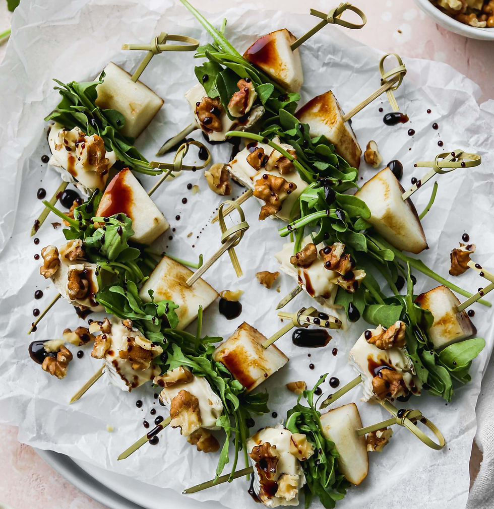 Brie Arugula Pear Skewer Platter